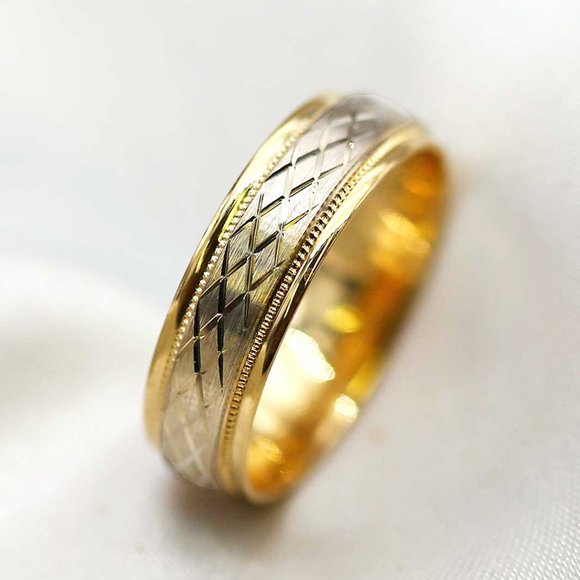 10 K Gold wedding Band 6mm , white gold, yellow gold, rose gold, engagement - Picture 1 of 4
